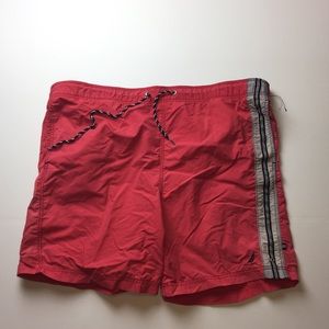 Rare Nautica Mesh Lined Swim Trunks XL Red /Pink